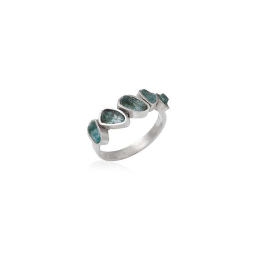 Silver Multi Gemstone Ring