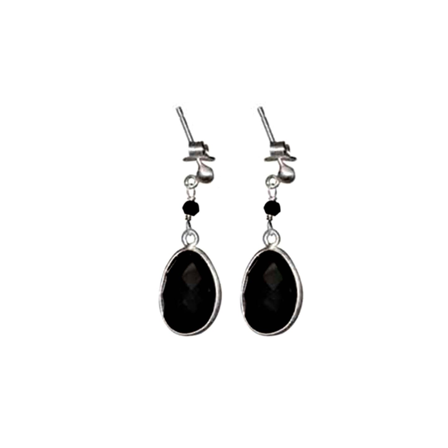 Bazel Single Stone Silver Earring made with 925 Sterling Silver