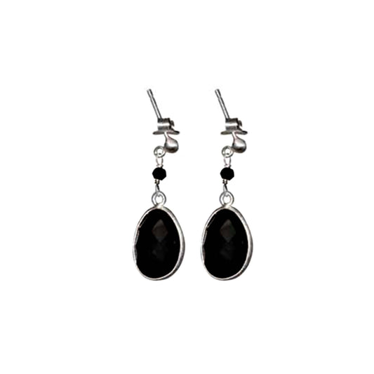 Bazel Single Stone Silver Earring made with 925 Sterling Silver