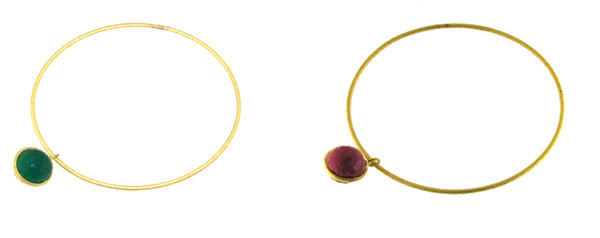 Gemstone Bangle with 925 Sterling Silver