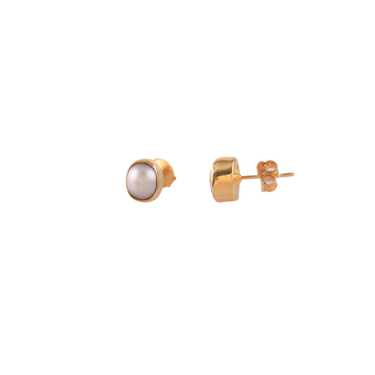 Elegant Ruby Pink Ellipse Shiny Silver Earring