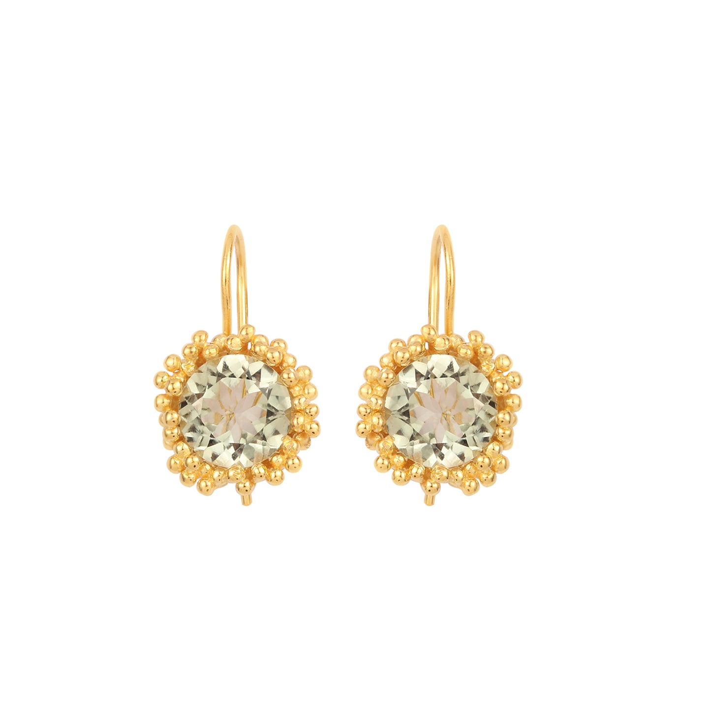 Multi Gemstone Gold Matt Dongle Shiny Silver Earring