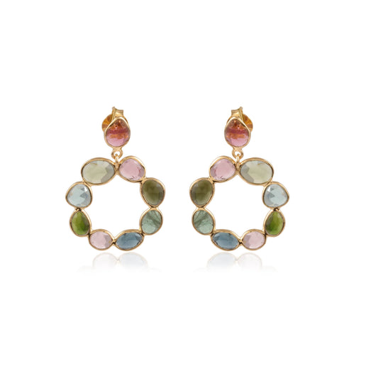 925 Sterling Silver Bazel Gemstone Drop Earring