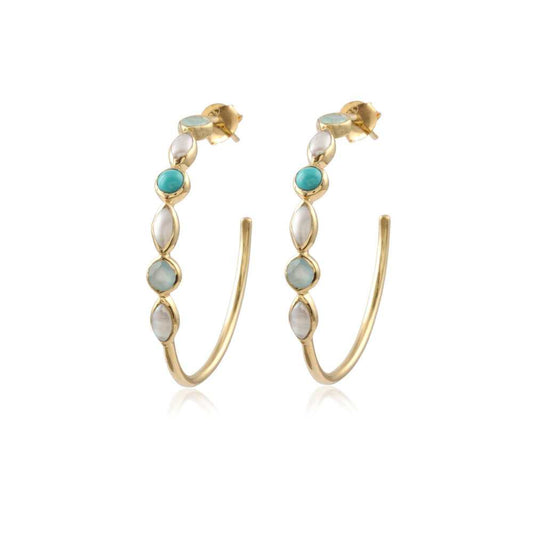Stone hoop earring