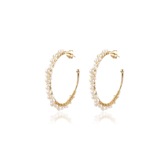 Stylish White Pearl  Silver Earring made with 925 Sterling Silver