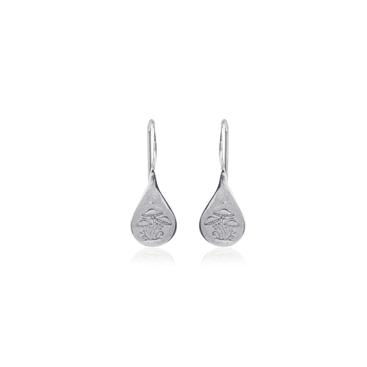 Handcrafted Silver Engraved Teardrop Dangle Jewellery for Women and Girls  Earring