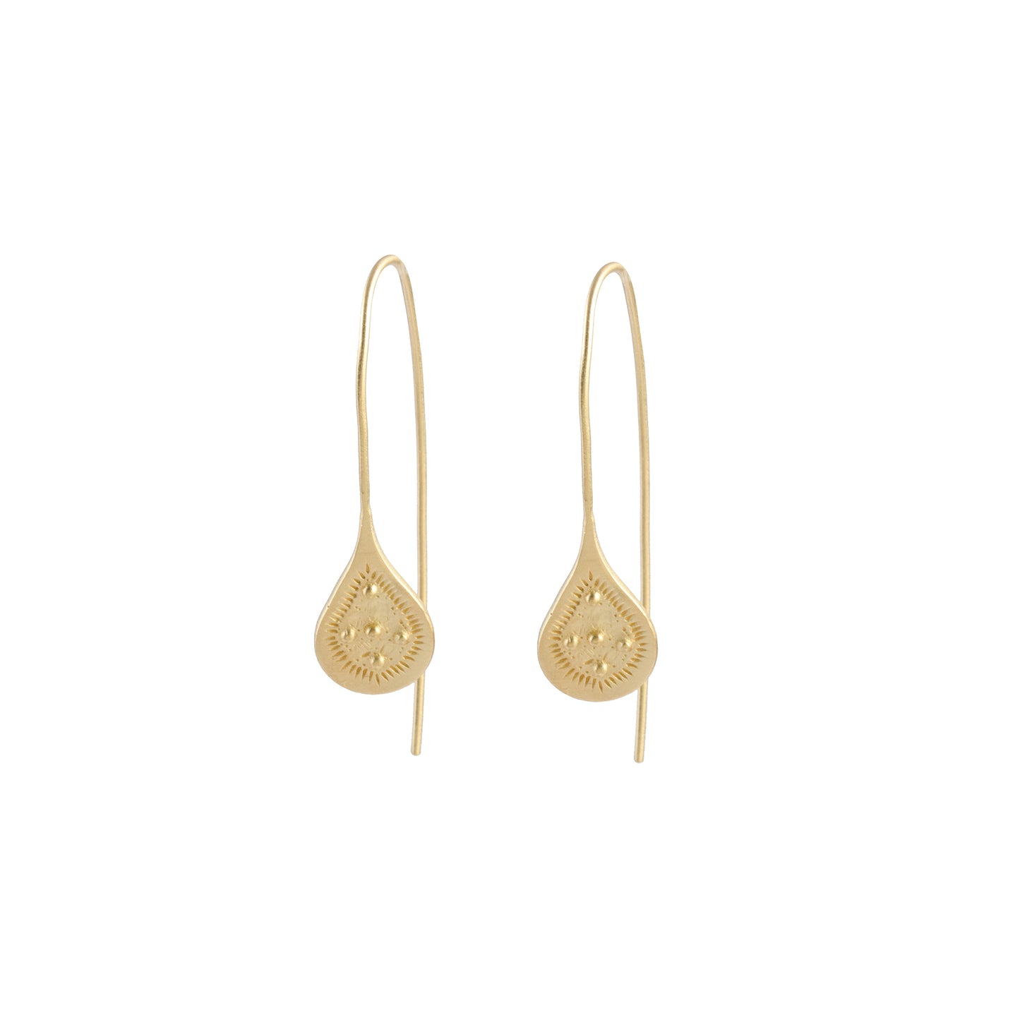 Elegant Gold Tone Plain Curve Gold Shine Silver Earring
