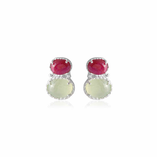 925 Silver Oval Gemstone Earring