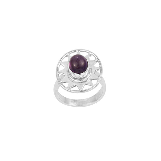 Silver Single Stone Ring