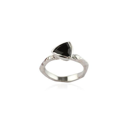 925 Sterling Silver Triangle Stone Silver Ring