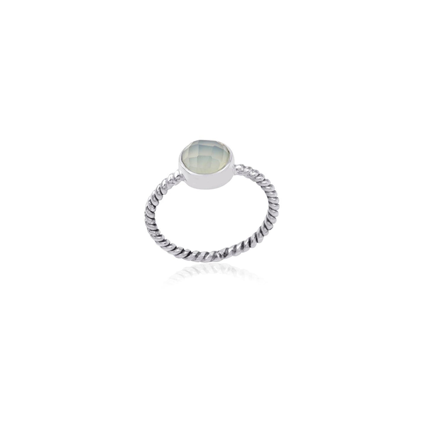 Single Stone Shiny Silver Ring with 925 Sterling Silver