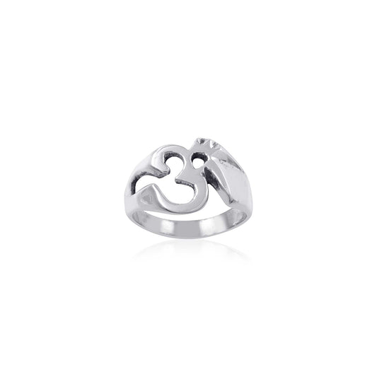 925 Sterling Silver Om Symbol Plain Silver Ring