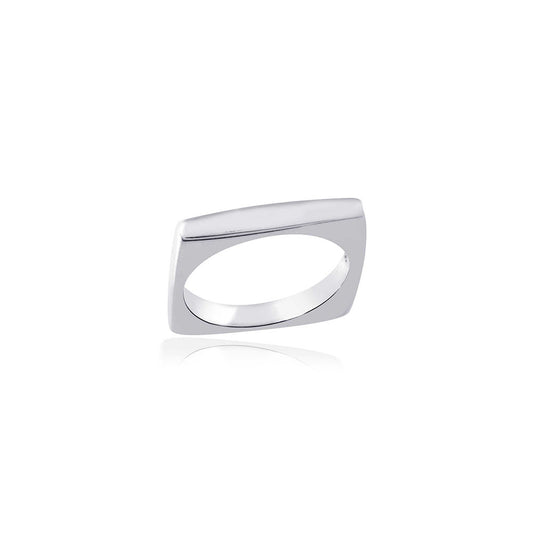 925 Sterling Silver Cubic Plain Silver Ring