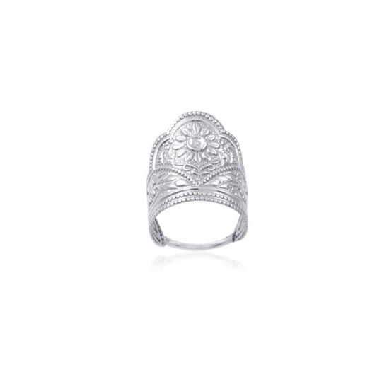 925 Sterling Silver Plain Ethnic Textured Ring