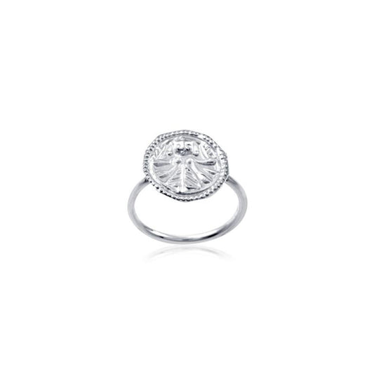 Ethnic Carved Plain Silver Ring with 925 Sterling Silver