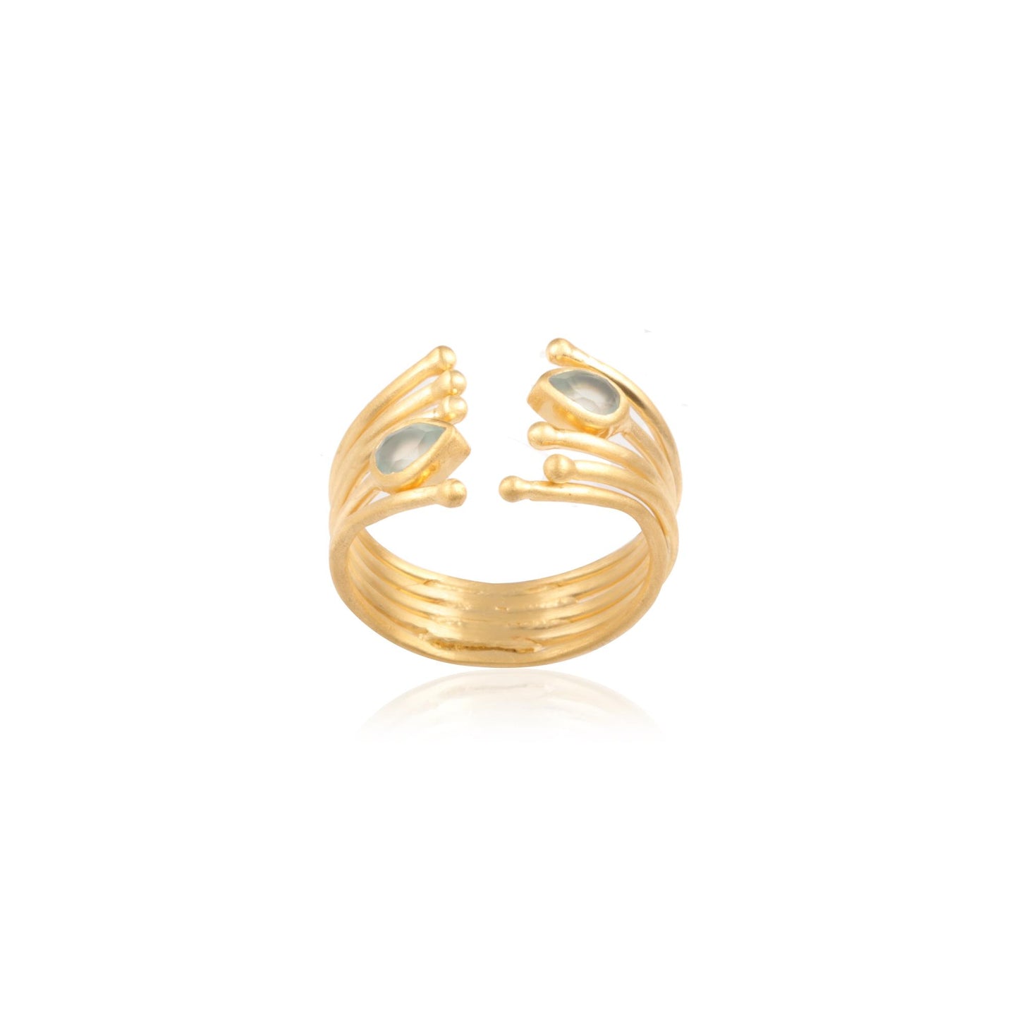 Modern Style Gemstone Silver Ring with 925 Sterling Silver