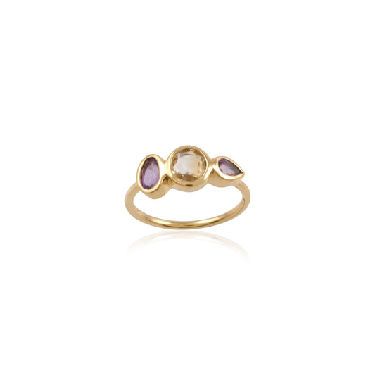 Gem Stone Round Oval Silver Ring with 925 Sterling Silver