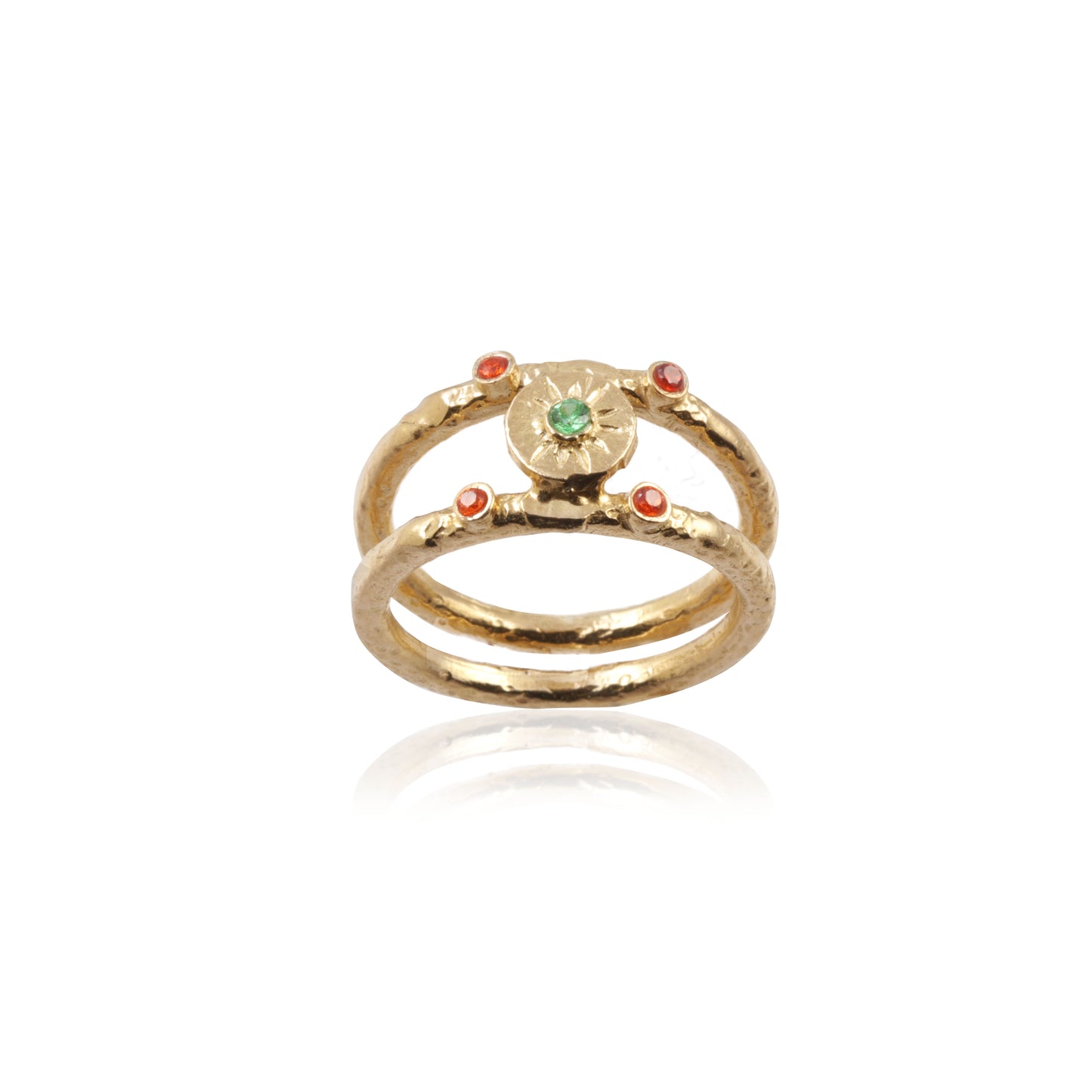 Multi Gem Stone Silver Ring with 925 Sterling Silver