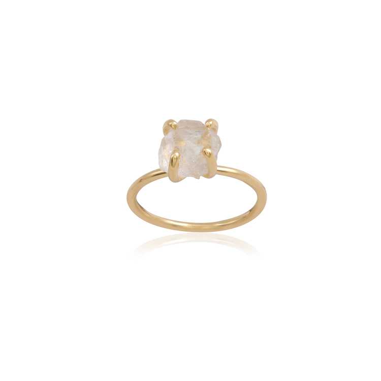 925 Sterling Silver Raw Gemstone studded Silver Ring