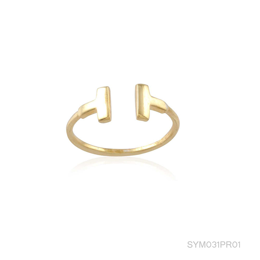 Plain Gold Plated Silver Ring With 925 Sterling Silver