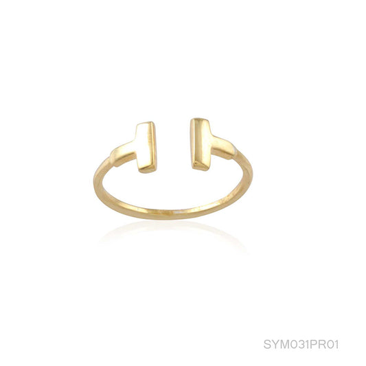 Plain Gold Plated Silver Ring With 925 Sterling Silver