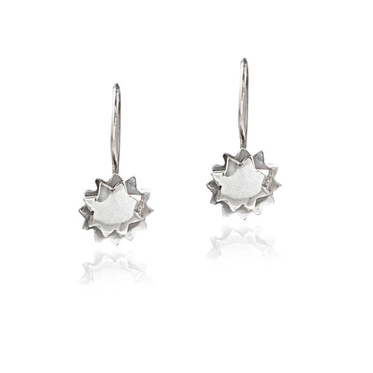 Symbol Plain Star Shaped Silver Earring