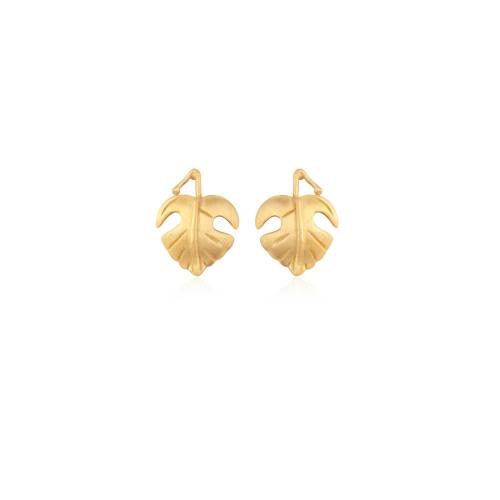 925 Silver Leaf Plain Studd Earring