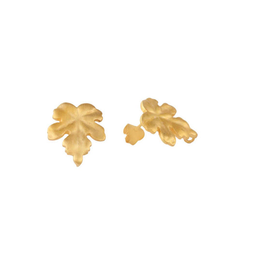 925 Silver Leaf Plain Studd Earring
