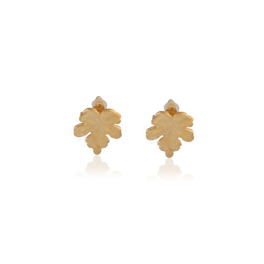 925 Silver Leaf Plain Stud Earring