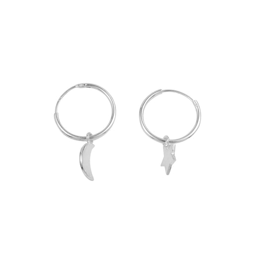 Symbol Design Hoops Earring made with 925 Sterling Silver for Women