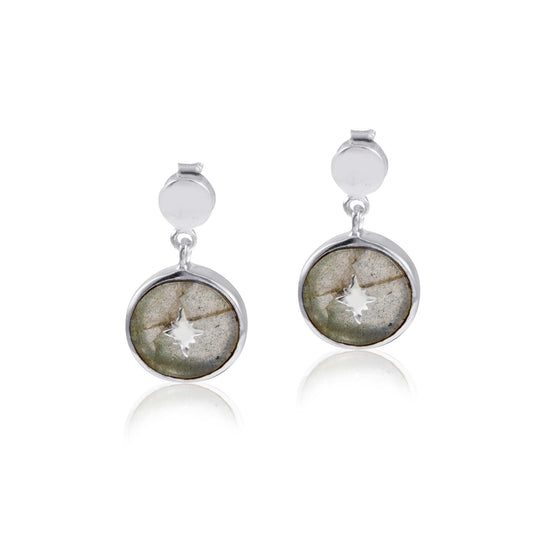 925 Silver Symbol Stone Earring