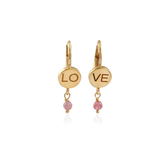 Disk Design Gemstone Silver Earring With 925 Sterlling Siver