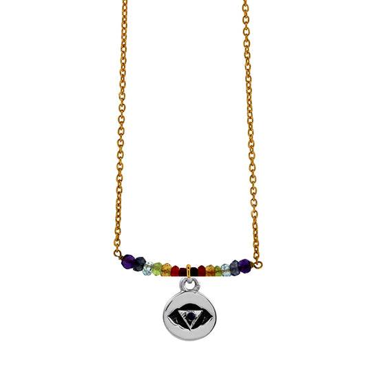 Symbol stone Necklace for women with 925 sterling silver