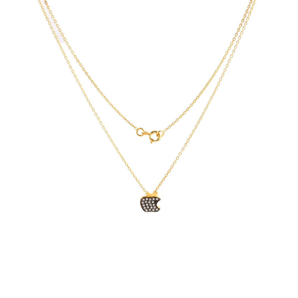 Apple Design Stone Necklace with 925 Sterling Silver