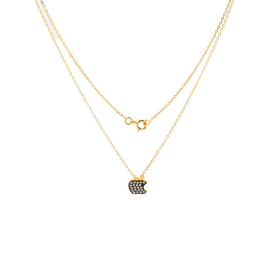 Apple Design Stone Necklace with 925 Sterling Silver