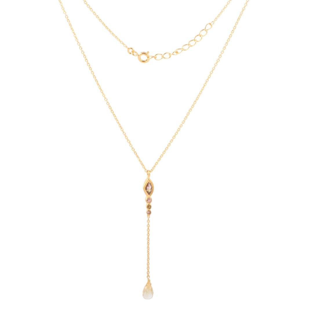 Gemstone Necklace with 925 Sterling Silver