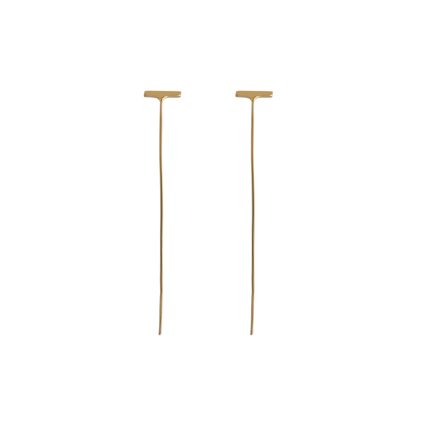 T-Shaped Plain Symbol Polished Silver  Earring  for Women