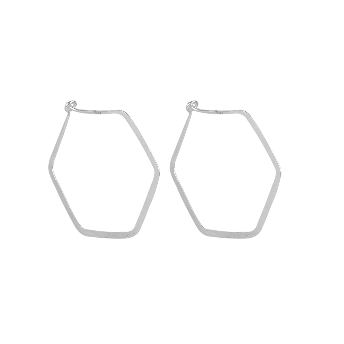 Geometric wire Hoop Earring in Silver Tone Modern Everyday Jewellery Earring