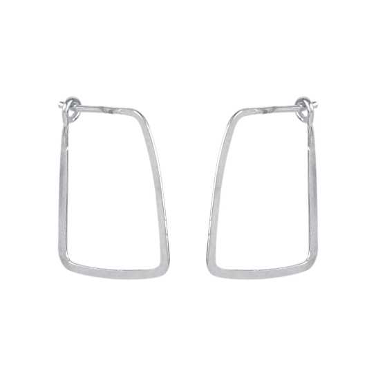 Wire Hoop Earring in Silver Tone Modern Everyday Jewellery Earring