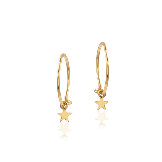 Star Symbol Hoops Earring made with 925 Sterling Silver for Women